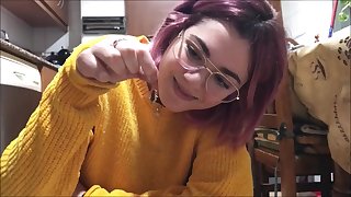 Girl crushing crickets in shoes